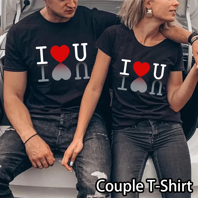 

New Couple T-shirt Letter Printing Casual Short Sleeve Shirt as a Gift for Couples