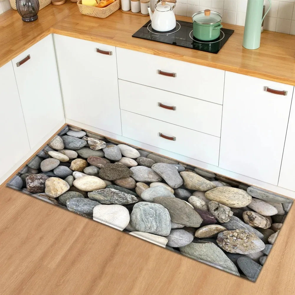 Домашние кухонные напольные коврики с узором под камень, декоративные напольные коврики для двери