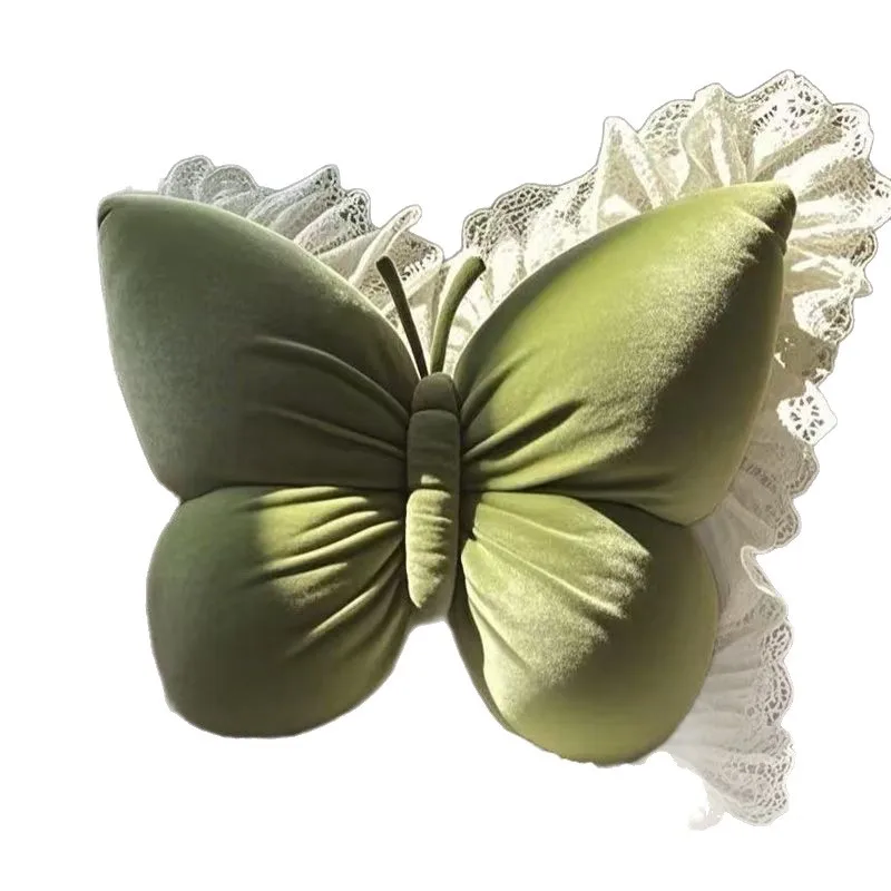 New Princess Ins Butterfly Office Pillow Bedroom Lace Sofa Cushion Bed Home Lazy Pillow