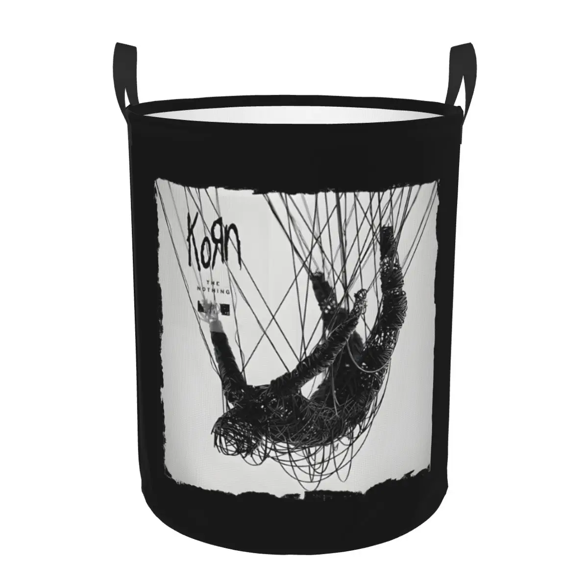 Custom Korns Heavy Metal Music Hard Rock Roll Laundry Basket Collapsible Band Clothes Hamper for Nursery Kids Toys Storage Bag