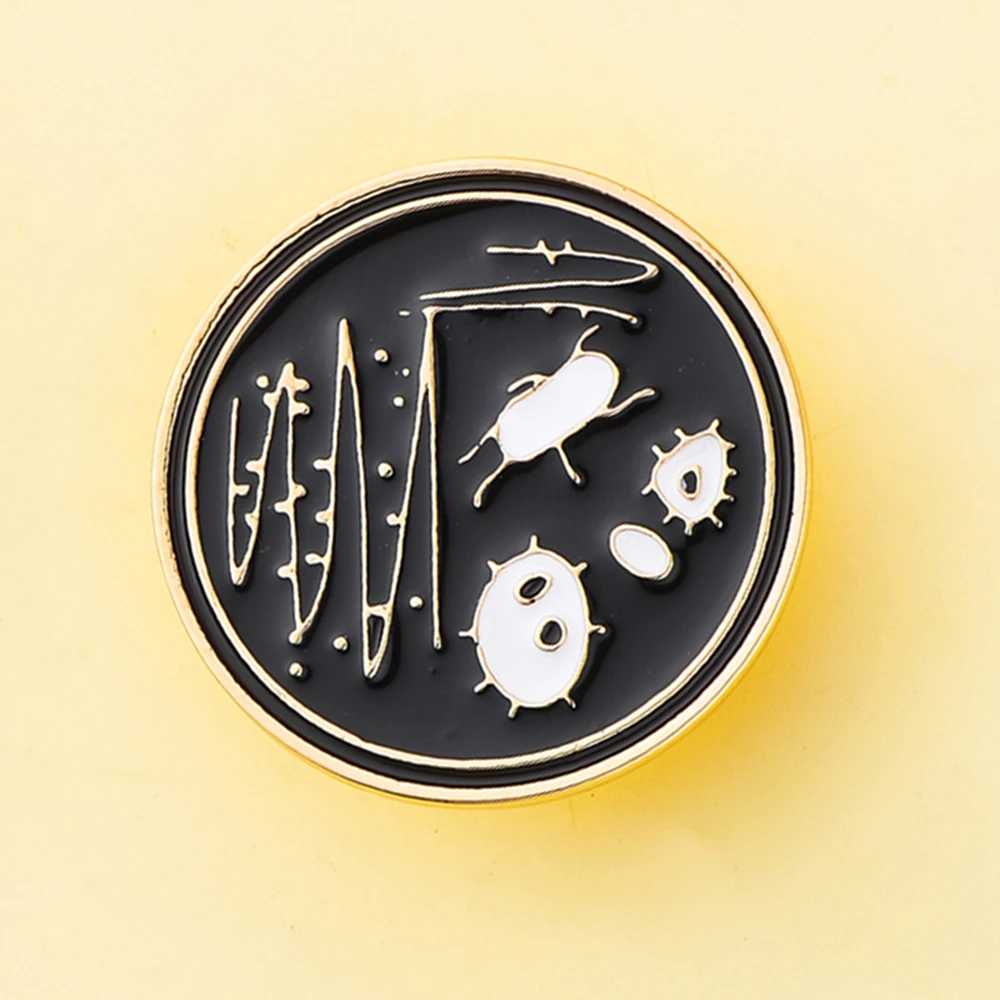 Pin de esmalte de placa de Petri de bacterias Catuni, broche de insignia de solapa de Microbe de Laboratorio de Biología, accesorio para regalo de investigación científica