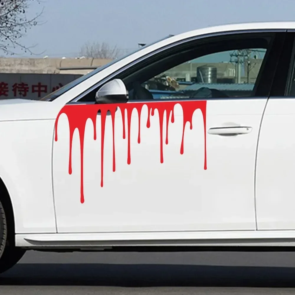

2 шт. виниловых наклеек с кровавой графикой для автомобиля, креативное украшение для дверей и задних фонарей, универсальные аксессуары