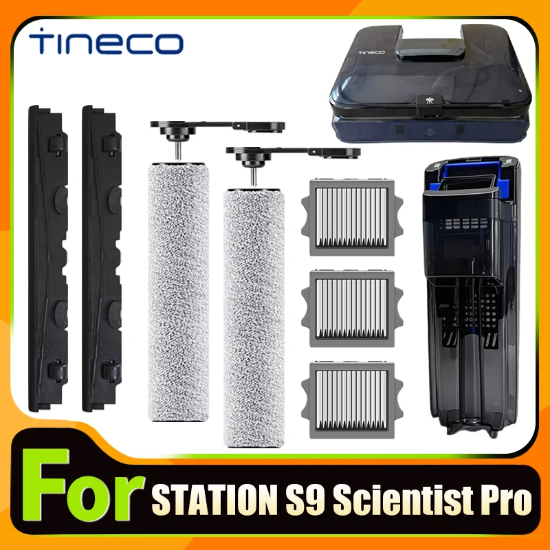 Originalzubehör für Tineco FLOOR ONE STATION S9 Scientist Pro Nass-Trocken-Staubsauger: Wassertank, Bürstenwalze und HEPA-Filterteile