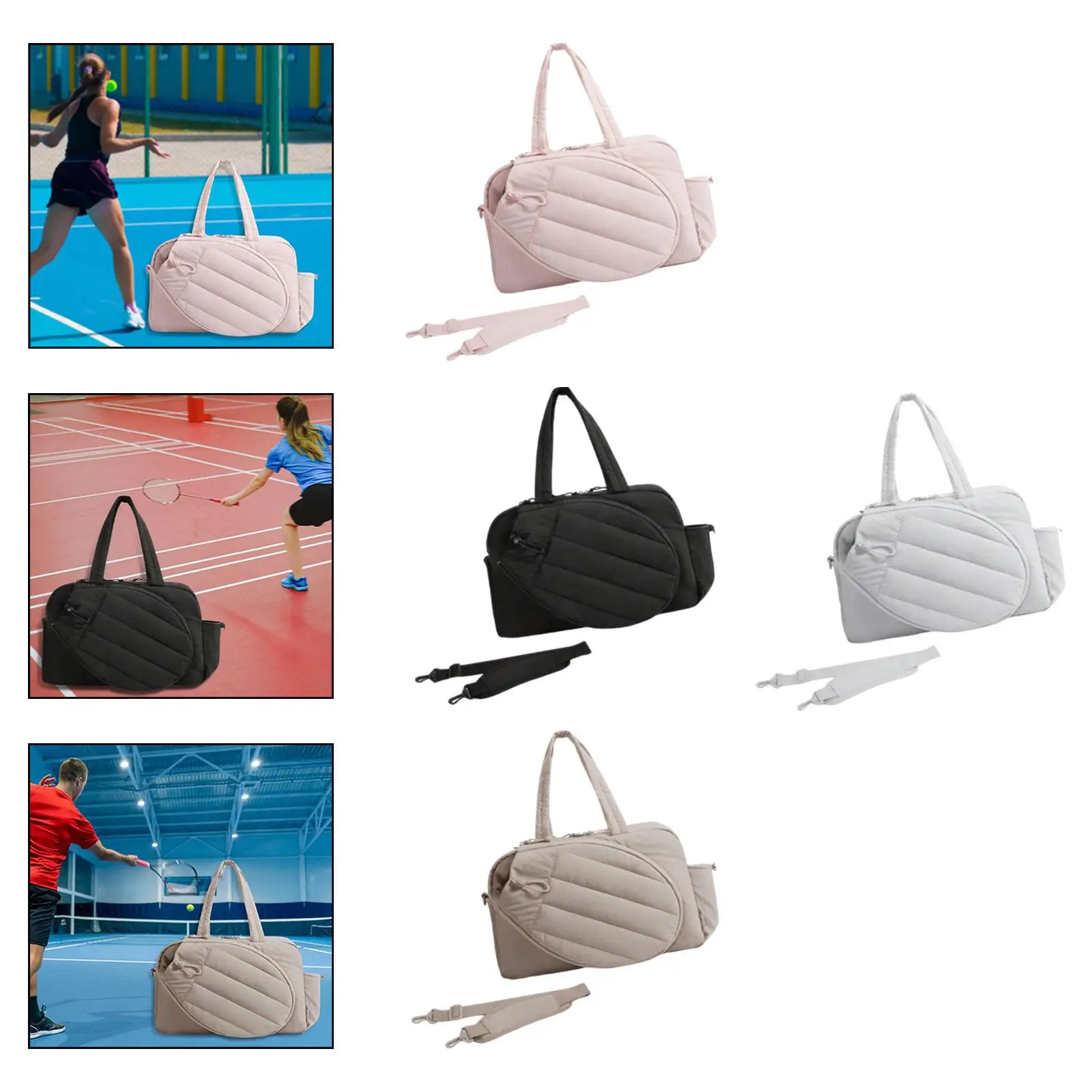 

Tennis Bag Gifts Lightweight 35L Versatile Portable for Men Women Organizer Pickleball Bag Polyester Carry Weekender Duffel