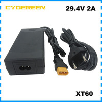 24V 2A 7S Li ion Charger 7S 29.4V 10AH 12AH 15AH 18AH 20AH Lithium 18650 Battery Smart Charger XT60 DC Connector