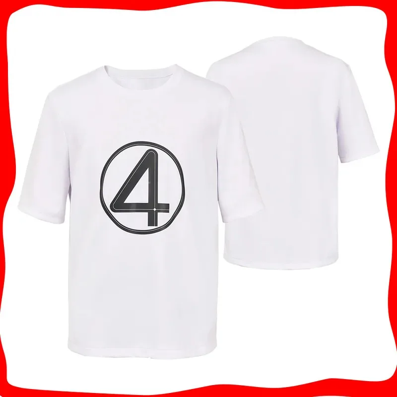 فيلم الرعد البراغي الشيء تأثيري حلي الرجال الأبيض رقم 4 تي شيرت للكبار تمويه هالوين كرنفال حفلة البدلة goi/6 #1