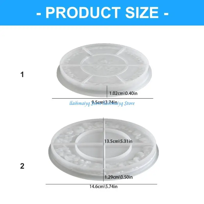 573B Round Silicone Platter High Temperature Resistance Easy Maintenance For Appetizers Accessory Presentation