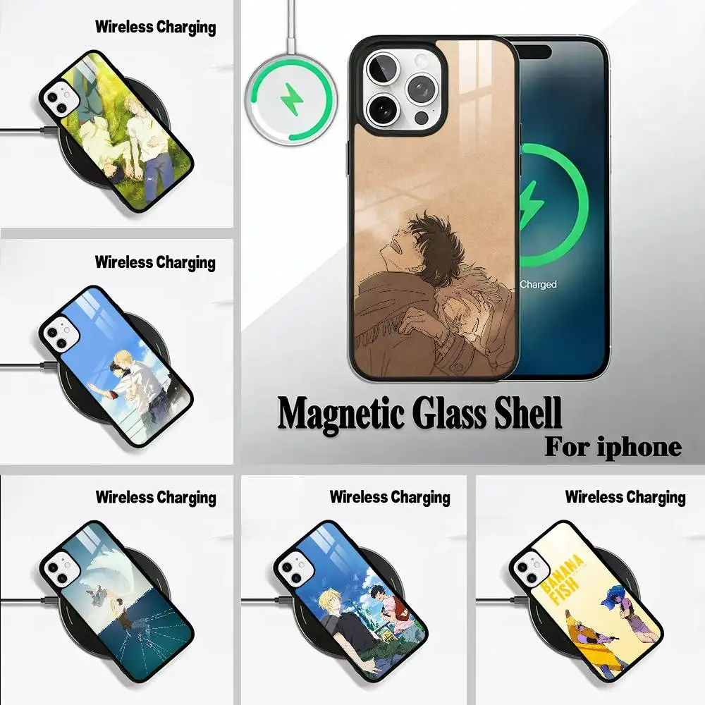 

B-BANANA- FISH For IPhone17 16 15 14 13 12 11 Plus Pro Max Plus Wireless Charger Phone Case