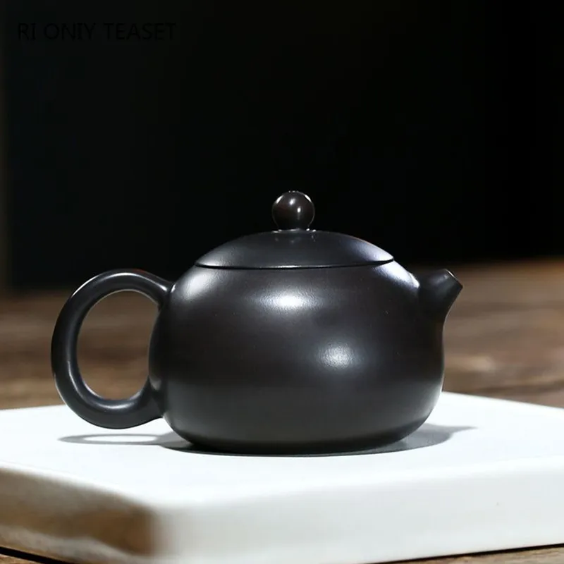 210ml Tradition Yixing Purple Clay Teapots Master Handmade Xishi Tea Pot Ball Hole Filter Kettle Chinese Zisha Tea Set Gifts