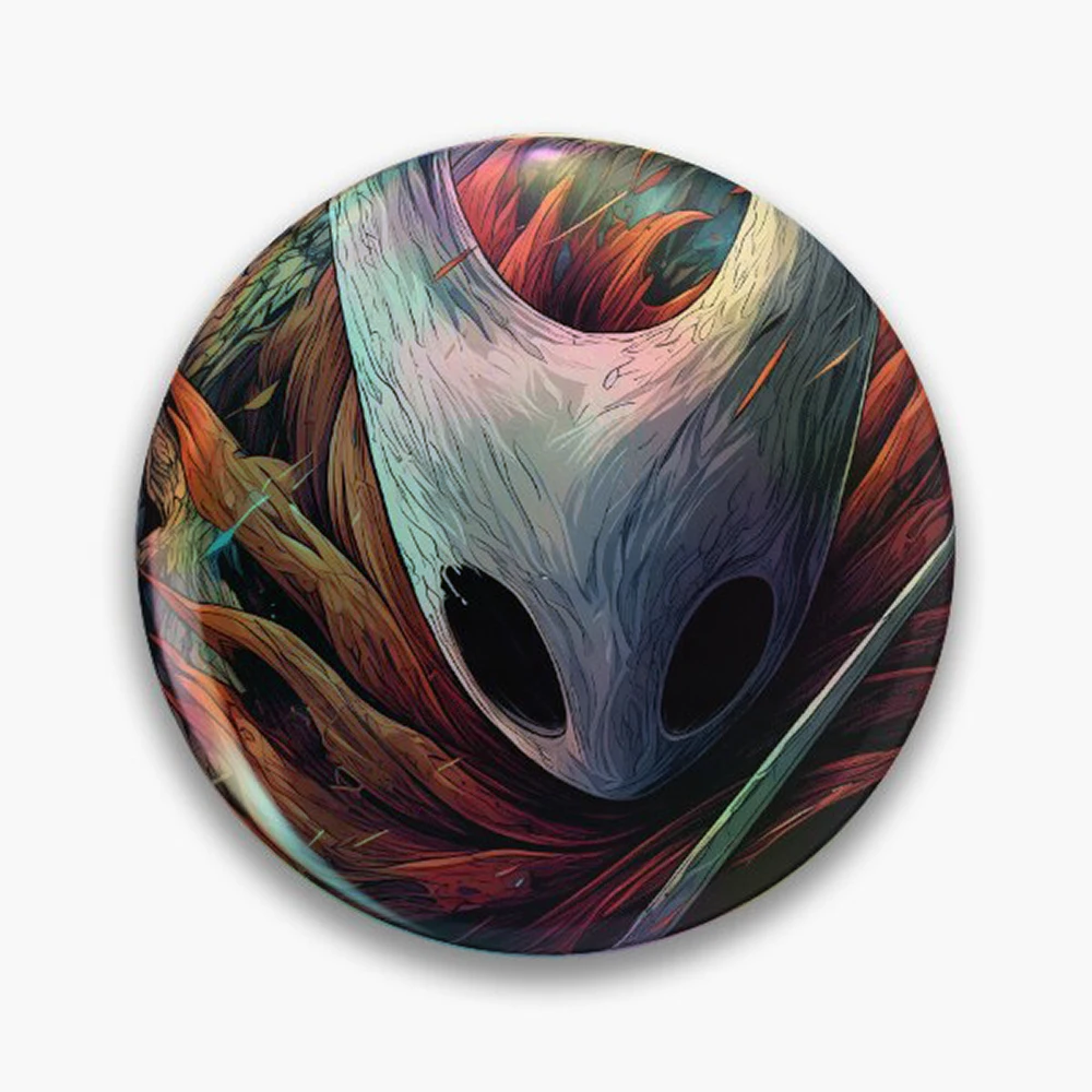 Hollow Knight Silksong Hornet Silksong - Needle Huntress Graphic Tee Design Pin Holographic Star Heart Pin Brooches Laminated Bu