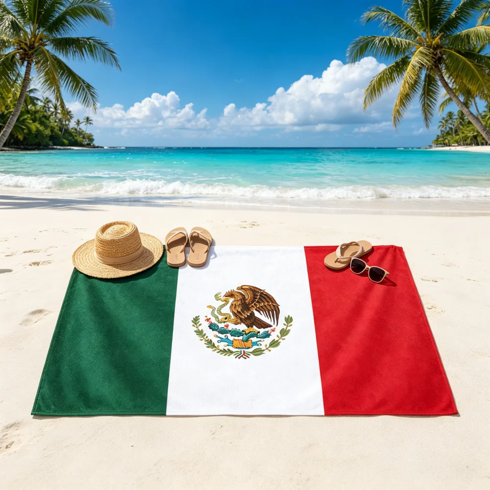 Eagle Totem National Flag Pattern Beach Towel Quick drying Soft 180X150cm Customizable Pattern Suitable for Beach Vacation