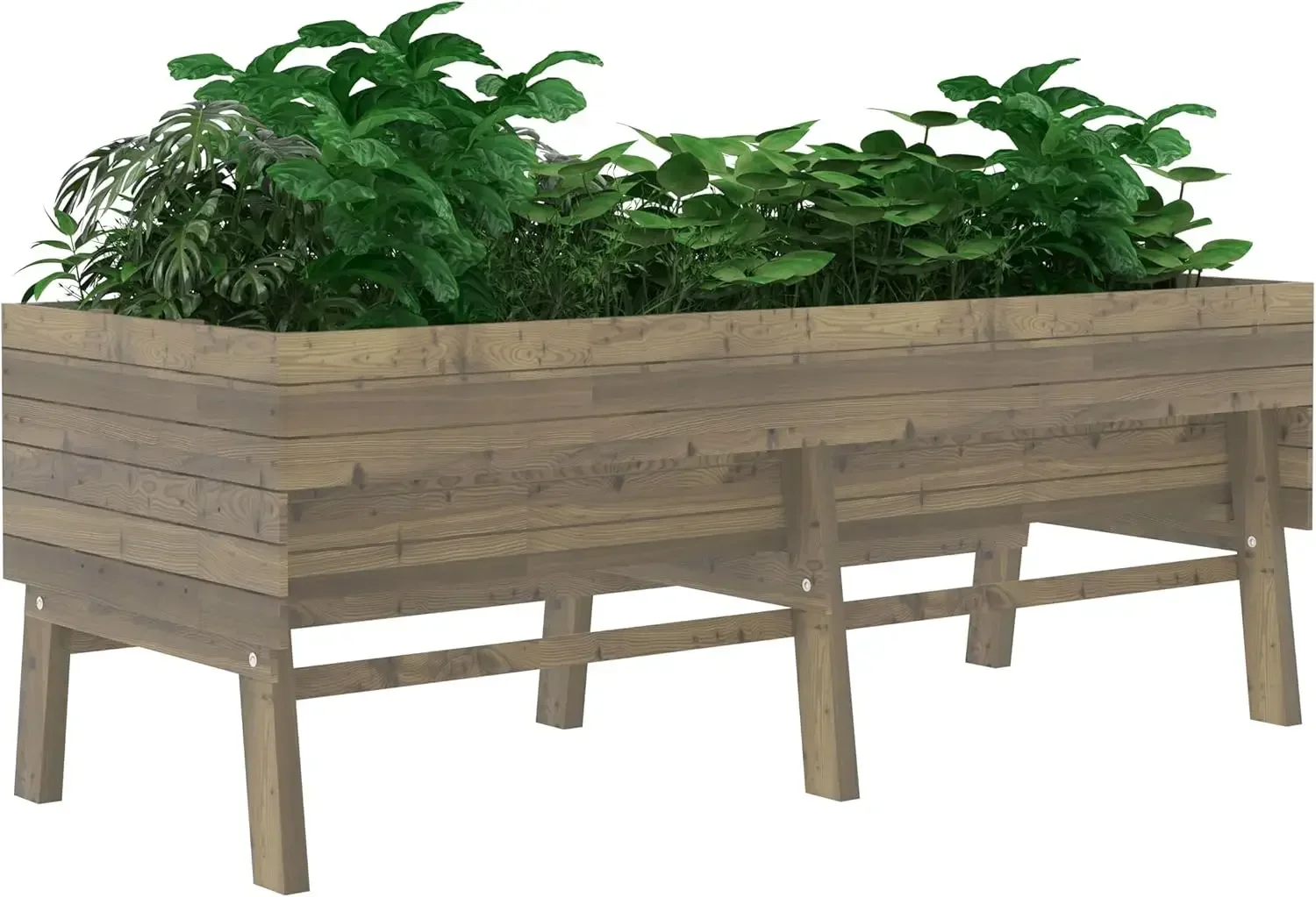 MUPATER 7-in-1 Raised Garden Bed Outdoor for Vegetables with Legs, Large Elevated Garden Planter Box Wooden with Liner Design fo