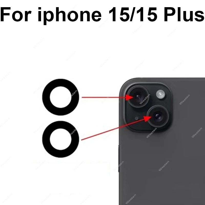 Rear Camera Lens Glass For iphone 11 12 13 14 15 Pro Max 12 13 Mini 14 15 Plus Back Camera Glass Lens with Adhesive Sticker Part