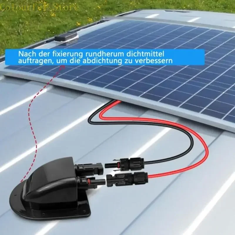 Double Port Solar Cable Entry Box IP68 Waterproof for Boats Campers Roof Industrial Sturdy ABS Materials Panel Mounting