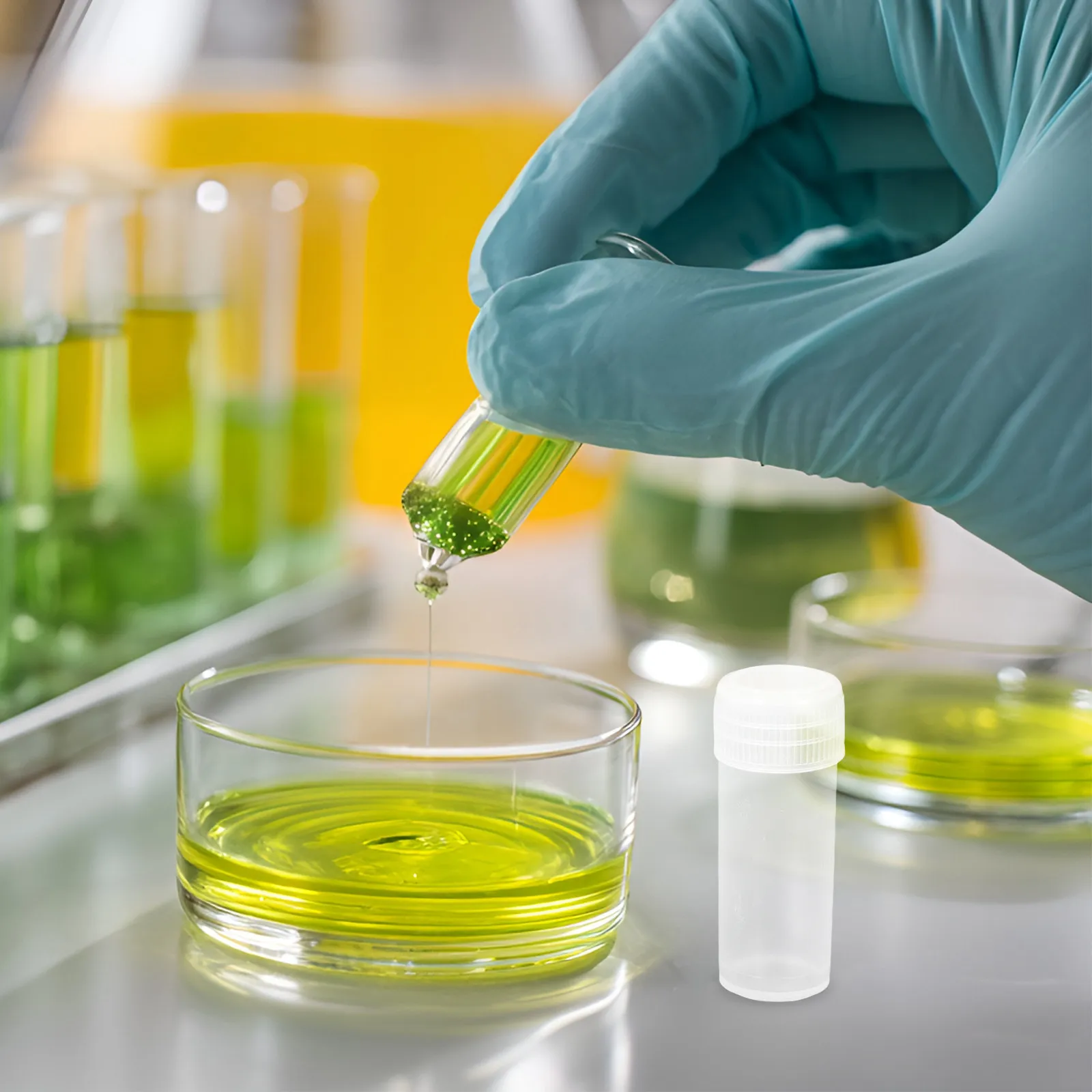 

50 шт. пробирок-флаконов 5 г, утолщенные мини-пластиковые контейнеры для хранения лабораторных образцов почвы и порошков, прозрачные, с надежной герметизацией