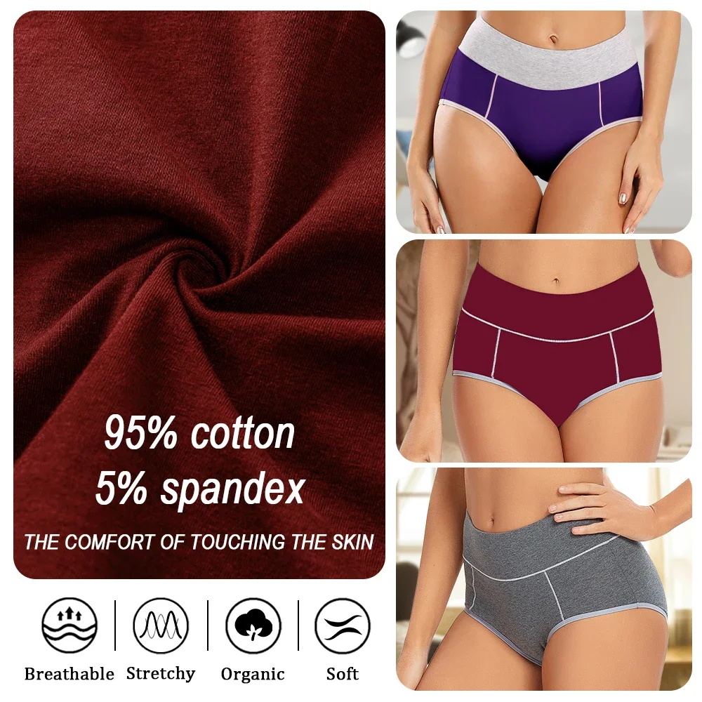 Women High Waist Cotton Underwear Comfortable Postpartum C Section Panties Breathable Tummy Control Underpants Plus Size