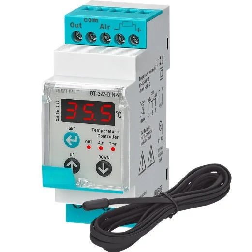 DT-321-DIN DT-322-DIN Digital For Temperature Controller With Sensor On Off Switch Heating Cooling Alarm For Industrial DIN Rail
