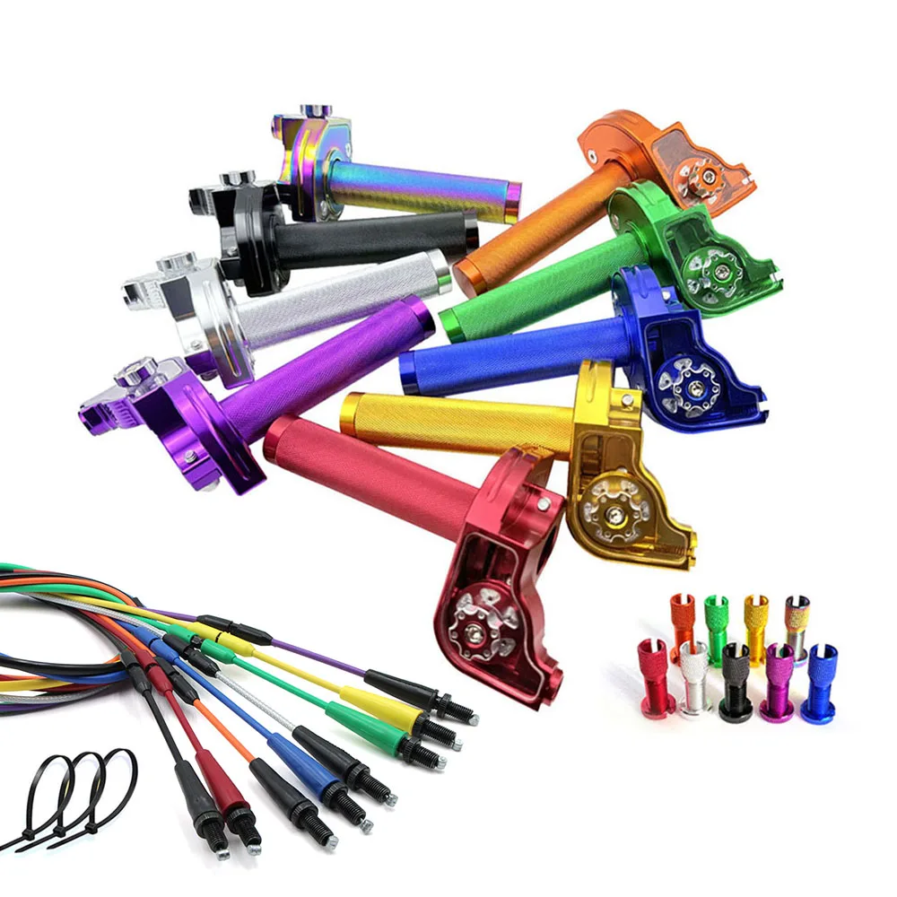 Acelerador CNC de 7/8'' 22mm con empuñadura de giro rápido y cable ajustable para motocicleta, moto de cross, scooter, quad, ATV