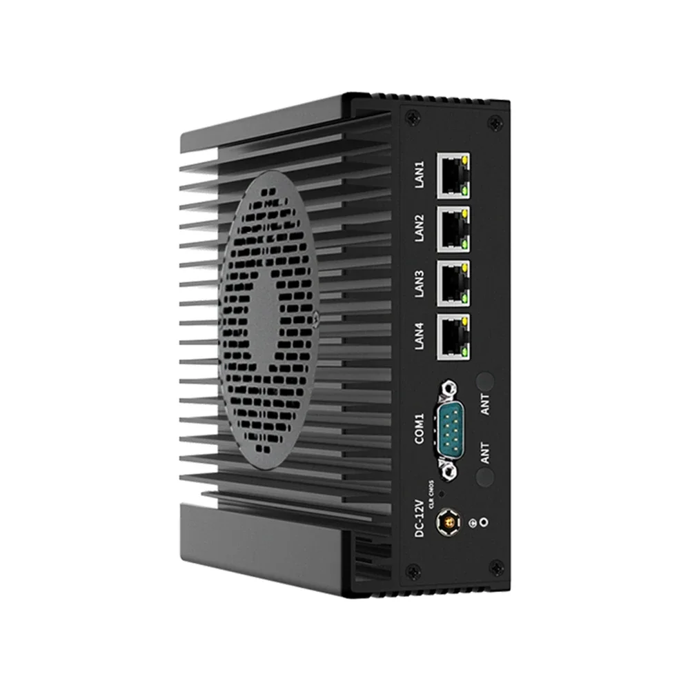 Fanless Mini Pc 12e Gen Intel I3 N305 N100 Zachte Router 4x I226-V 2.5G Ddr5 2 * Com 2 * Hdmi Industriële Computer Efficiënte Koeling