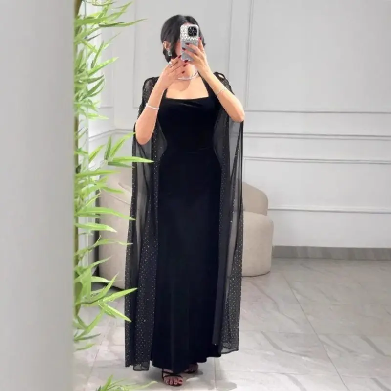 

2025 New Velvet Wrap Body Sparkling Diamond Ele Long Sve Women's Cross-Border Faion Dr Middle East Independent St...