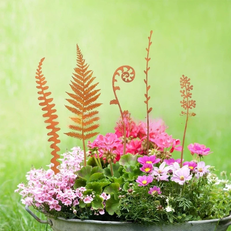 5PCS Decorative Ground Stake For Potted Fern Outdoor Flowerbed Lawns Landscape