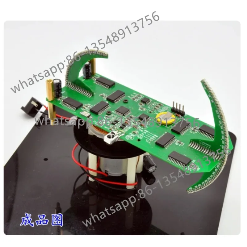 

Двухосевой вращающийся светодиодный новый комплект POV, креативные детали часов, электронный учебный комплект, готовый продукт + источник питания 12 В