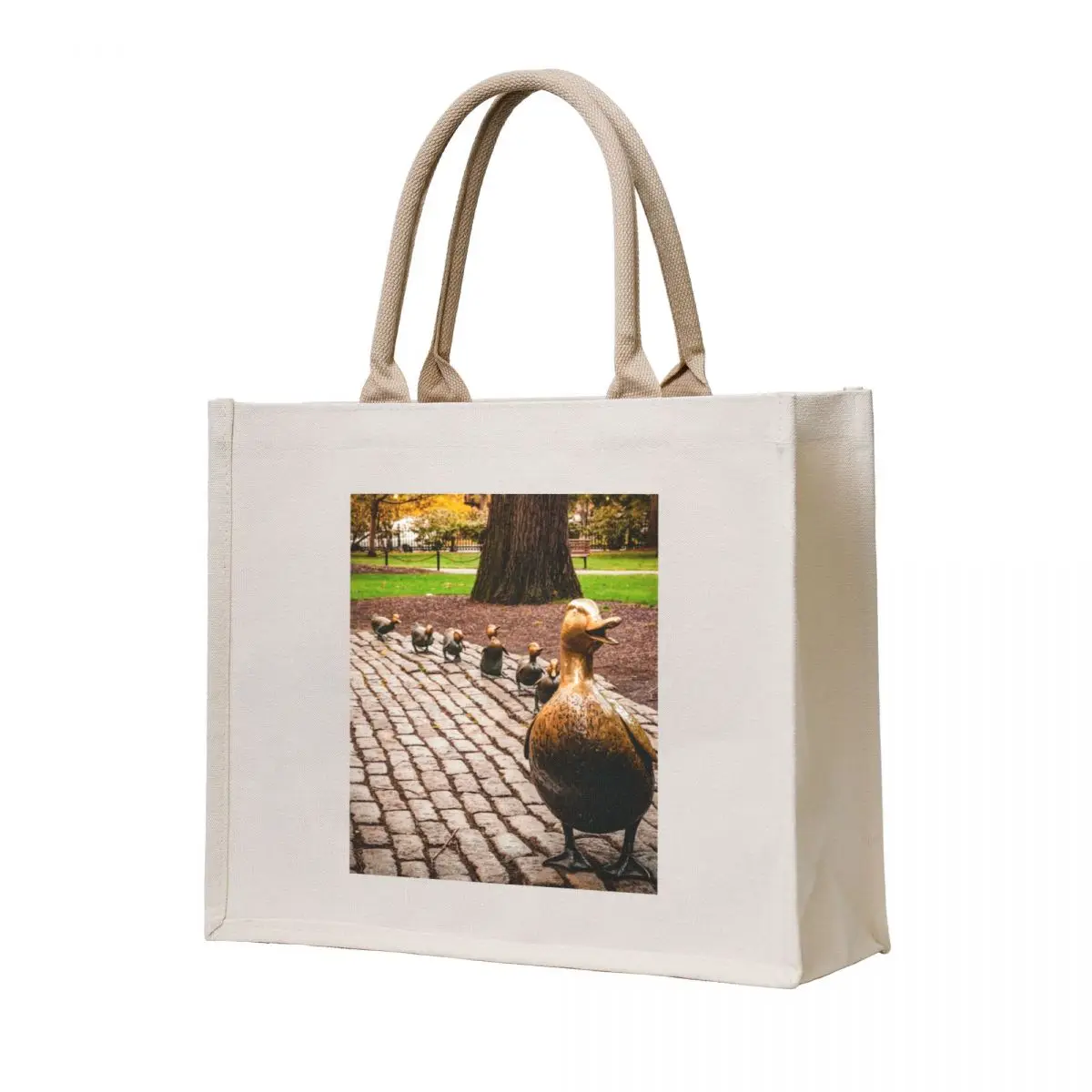 

Autumn at Make Way For Ducklings - Boston Massachusetts 1x1 Tote Bag shopping bag woman shopping bag Big women
