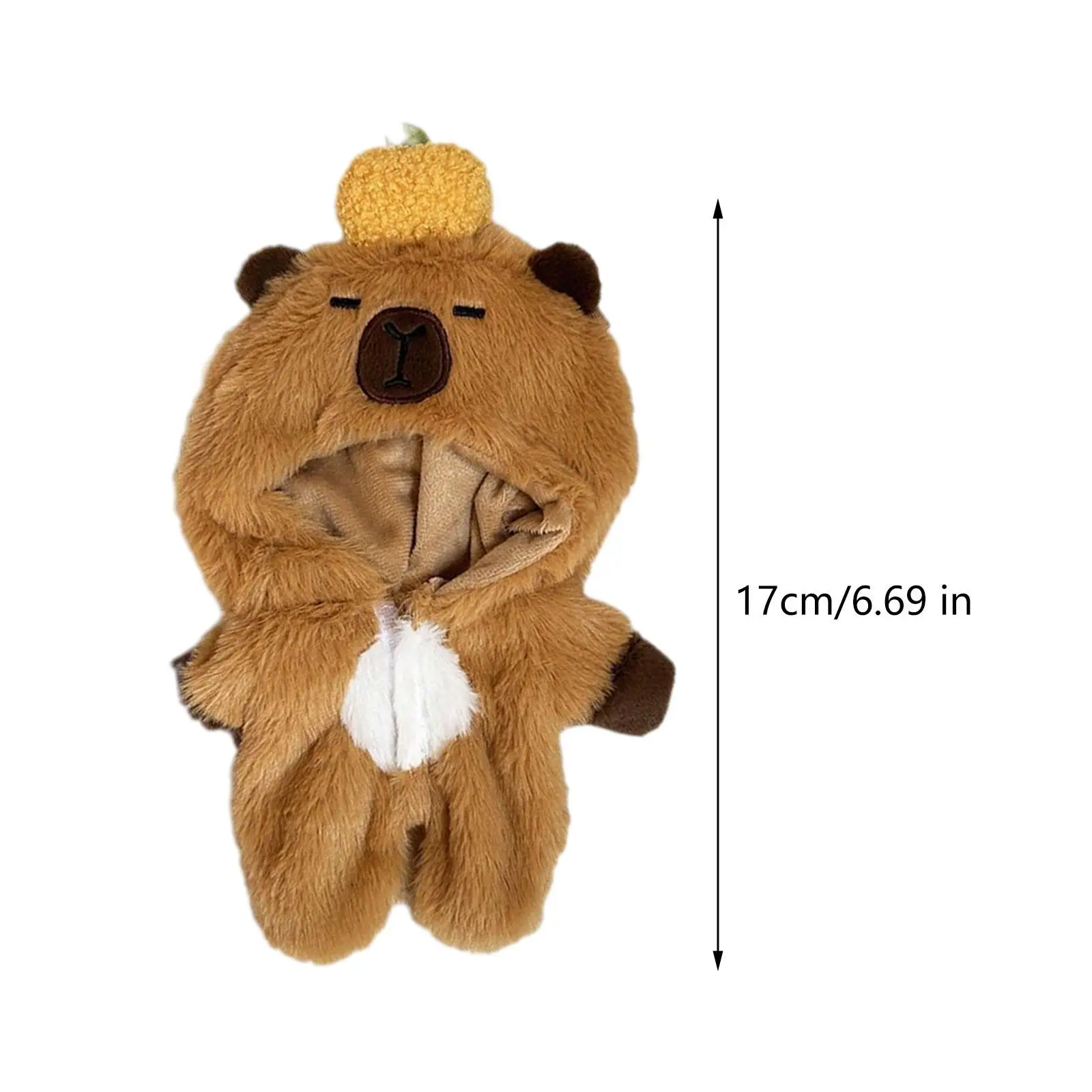 Roupas de boneca de pelúcia com roupas elegantes, macacão capivara, acessórios fofos para animais de pelúcia, roupas confortáveis, 15cm