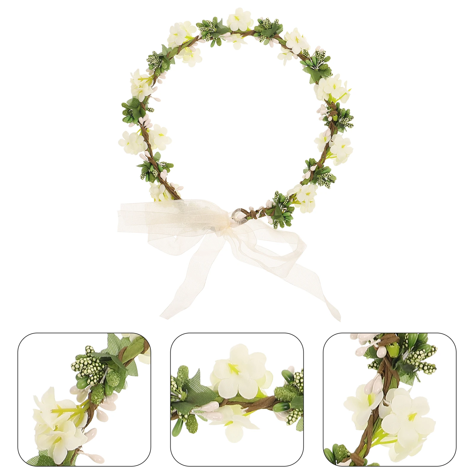 

Свадебная повязка на голову с цветочным принтом, свадебные аксессуары для волос для женщин и девочек, регулируемый элегантный пляжный головной убор