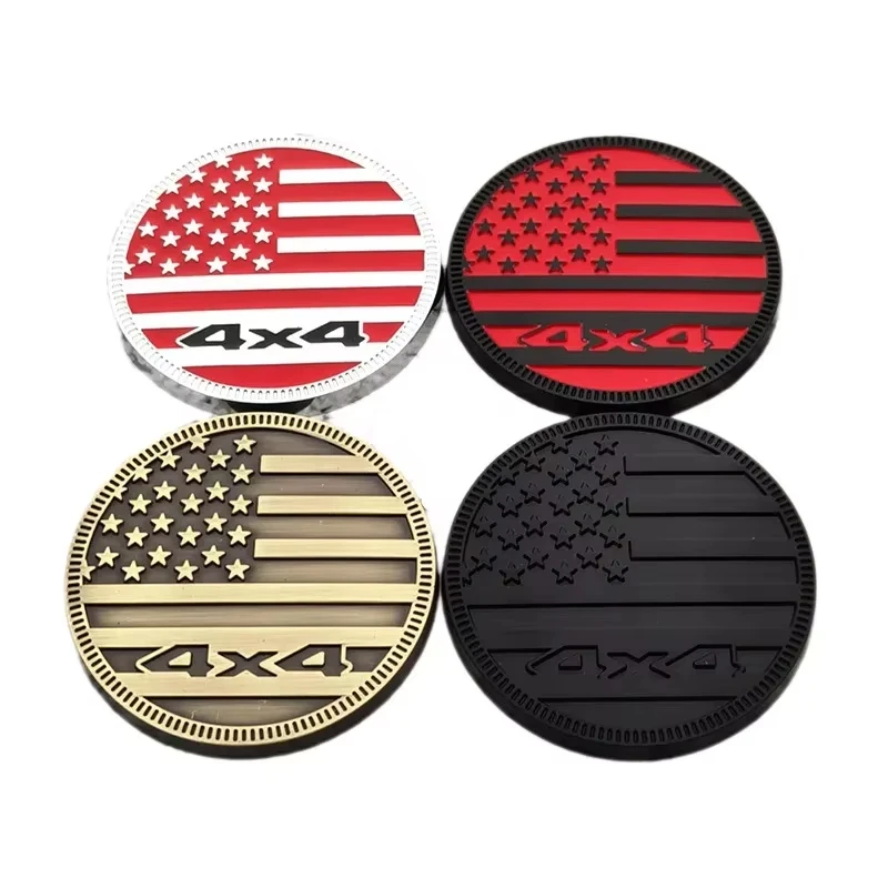 

3D Metal 4X4 US Flag Car Side Fender Rear Trunk Badge Emblem Sticker For Jeep Wrangler Grand Cherokee Dodge Ford Accessories