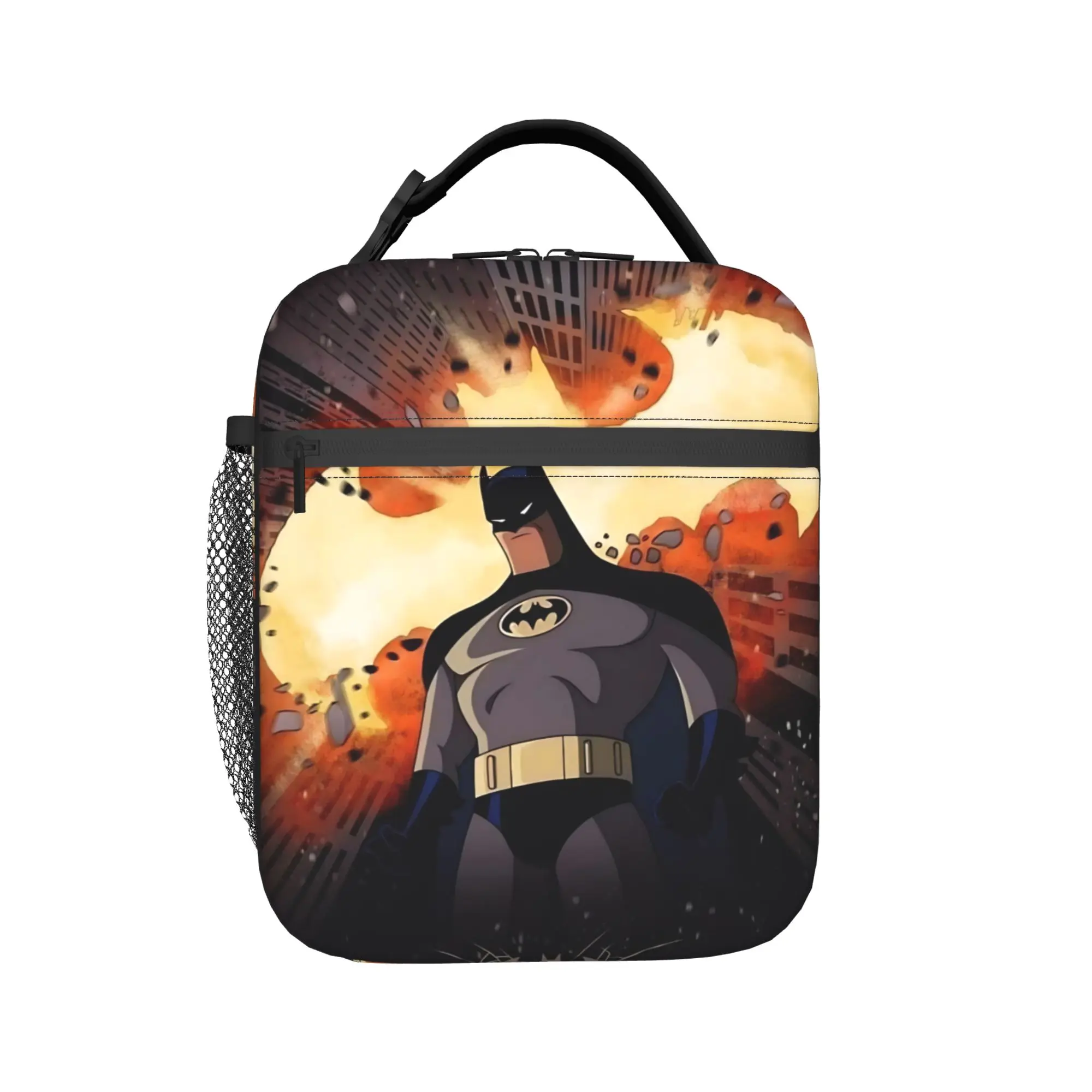 Bolsas Térmicas para Almuerzo con Diseño de Batman Gótico, Reutilizables, Contenedor de Comida a Prueba de Fugas, Bolsa de Almuerzo Tipo Bento para Oficina y Picnic