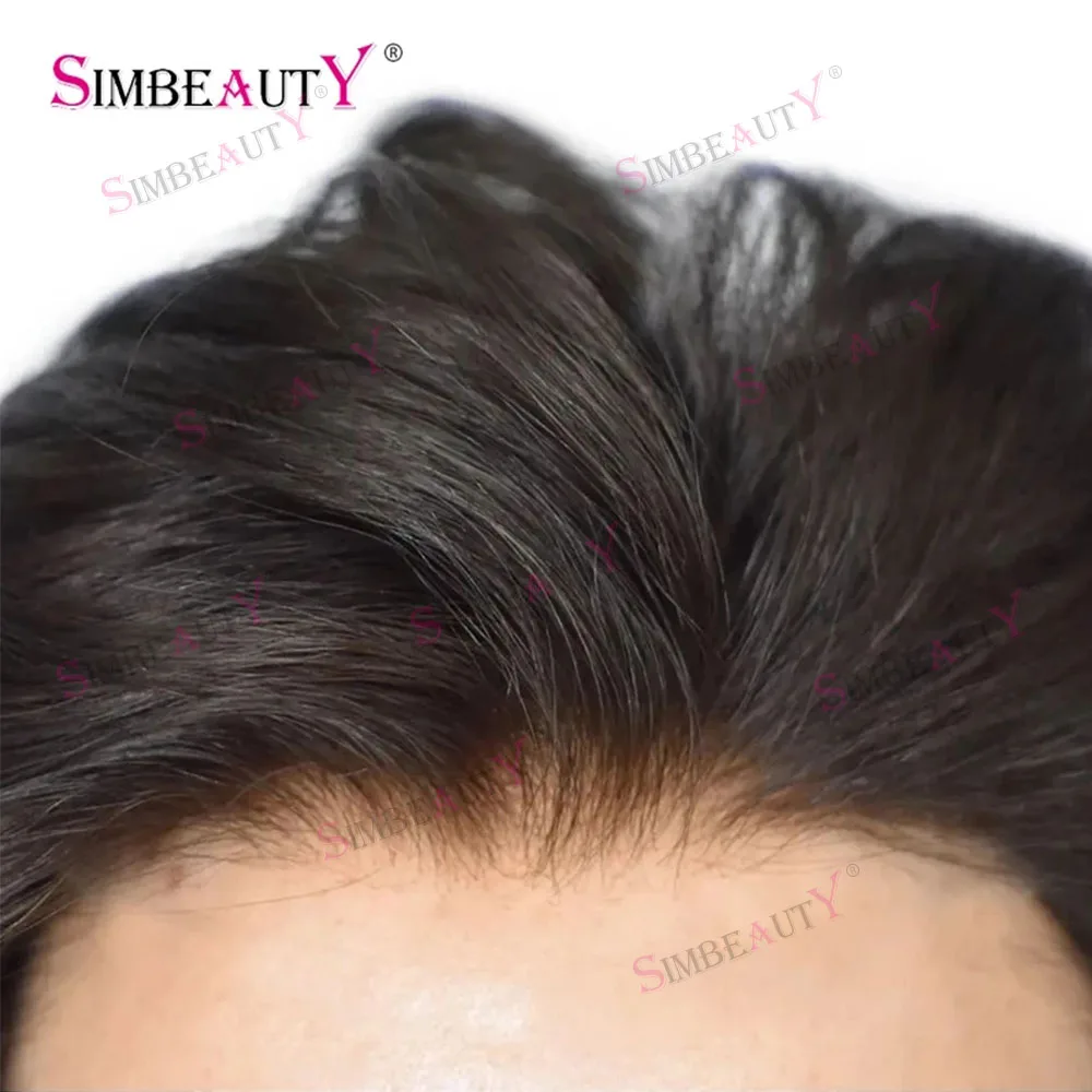 4T613# Ombre Blonde 100% Human Hair Grey Hair Replacement System Undetectable Natural Hairline Ultra Thin Skin 0.06mm Men Toupee