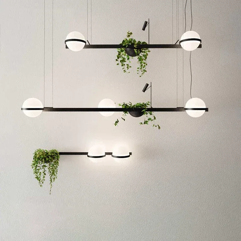 Nordic Artificial Plant Pendant Lights, Lâmpada LED, Pendurado Flower Pot, Sala de jantar Luminária, DIY Sky Garden, Dropshipping