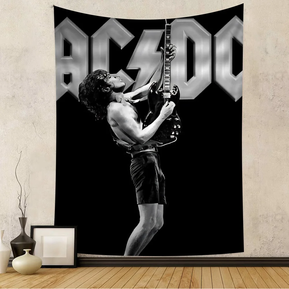 

AC_DC Classic Band Anime Tapestry Hippie Flower Wall Carpets Dorm Decor Wall Hanging Home Decor