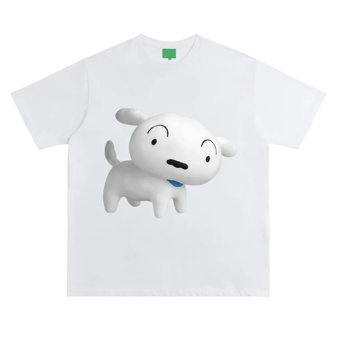 T-shirt Kawaii a maniche corte bianca piccola stampa piatta cartone animato giapponese in puro cotone per uomo e donna coppia sciolta Y2k Streetwear