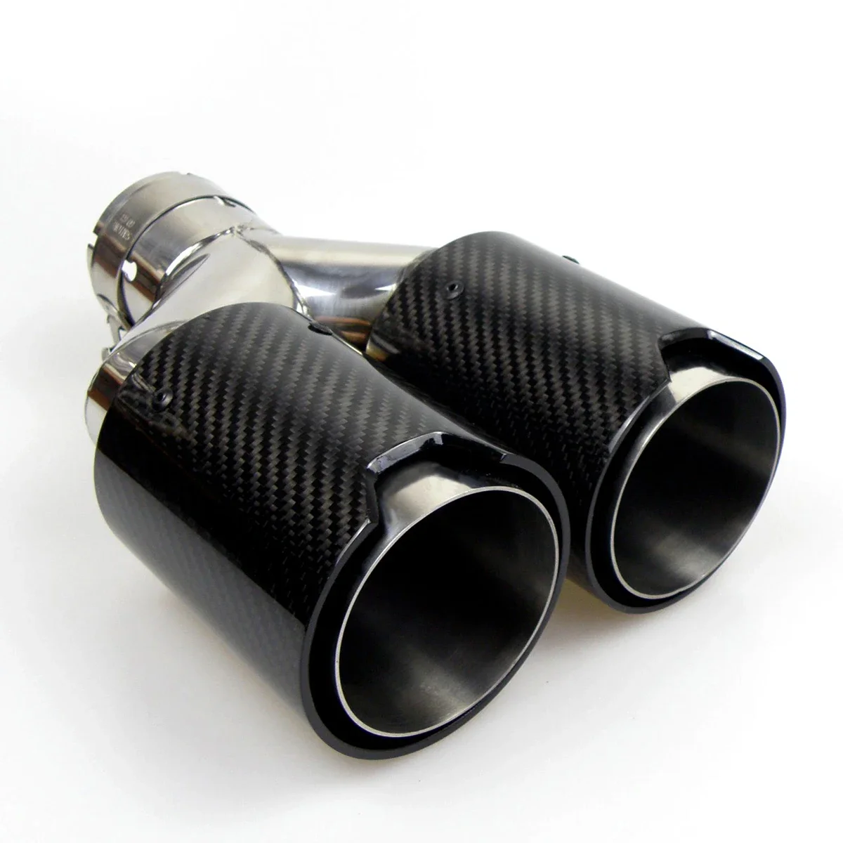 Dual Carbon Fiber + 304 Stainless Steel Universal M Performance Carbon Fiber Exhaust Tips End Pipes Muffler Tips for BMW Series