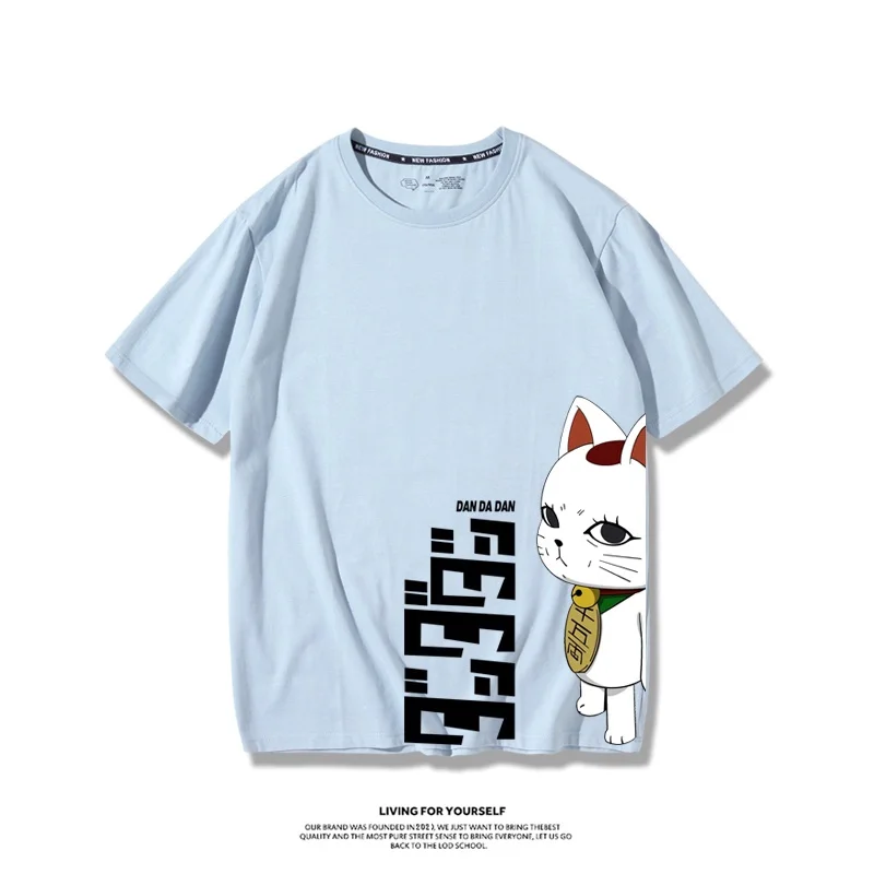 Japan Anime Dandadan Turbo Oma Kat Grafische Cosplay Mode Cartoon Oversized Mannen Vrouwen Vintage Casual Katoenen T-shirts