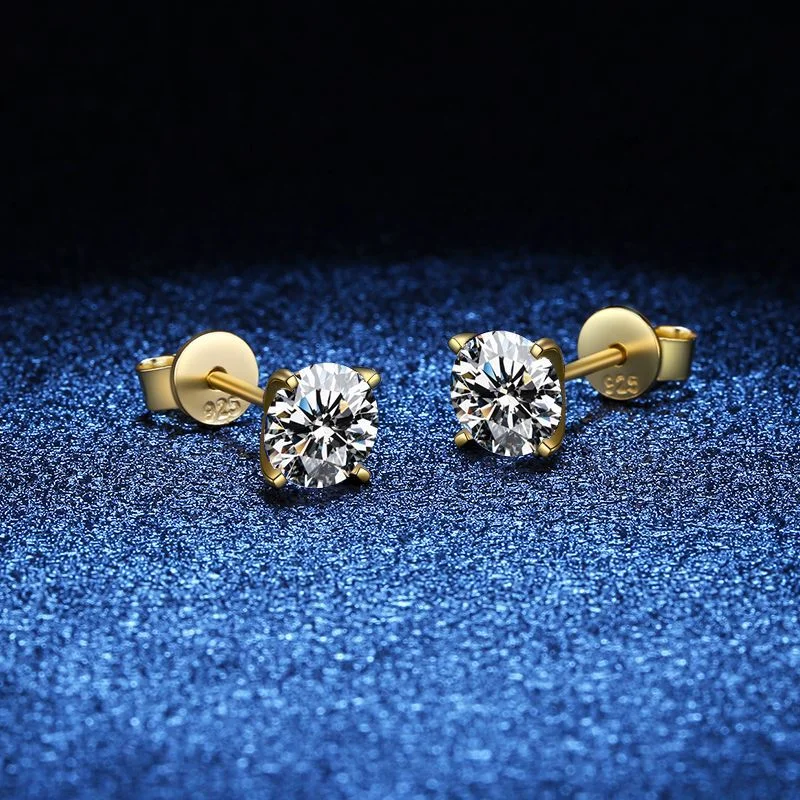 CANNER 0.25-1.2 Carat D Color Moissanite 925 Sterling Silver Stud Earring For Women Sparkling Piercing Earring Fine Jewelry Gift