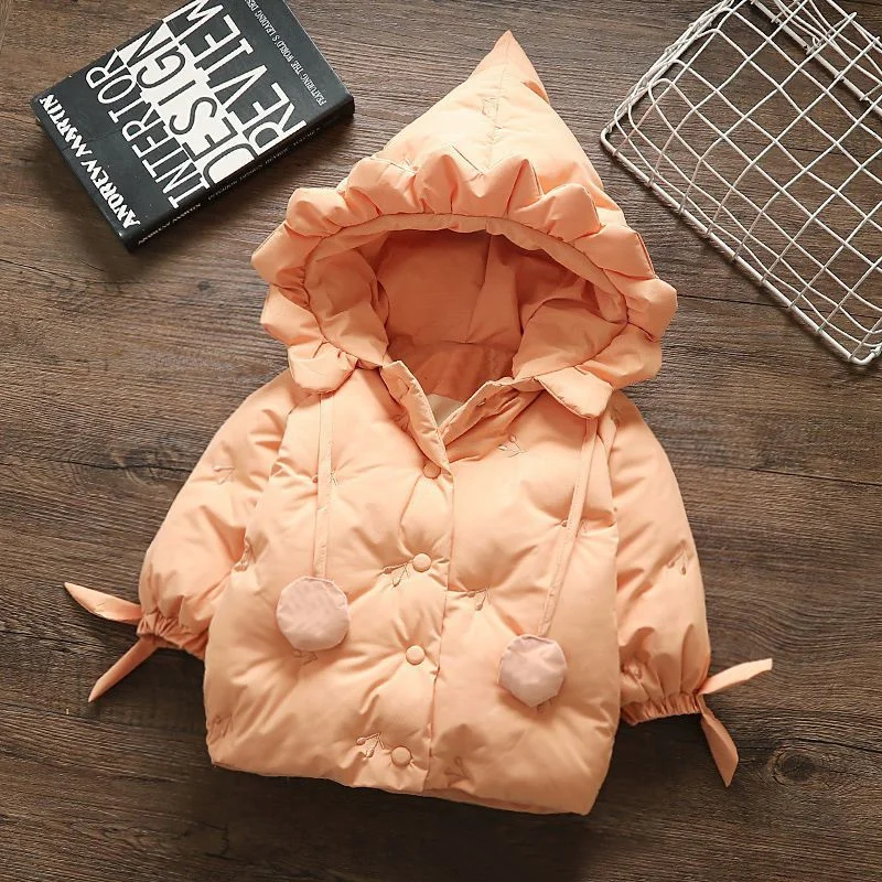Girls Down Coat Jacket Cotton Windproof Outwear 2023 Cherry Warm Thicken Winter Skiwear Plus Size Children\'s Clothing