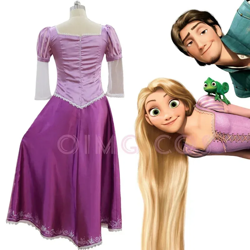 Tangled Rapunzel Costume Cosplay Parrucca uniforme di carnevale per adulti Anime Costumi di Halloween Donna