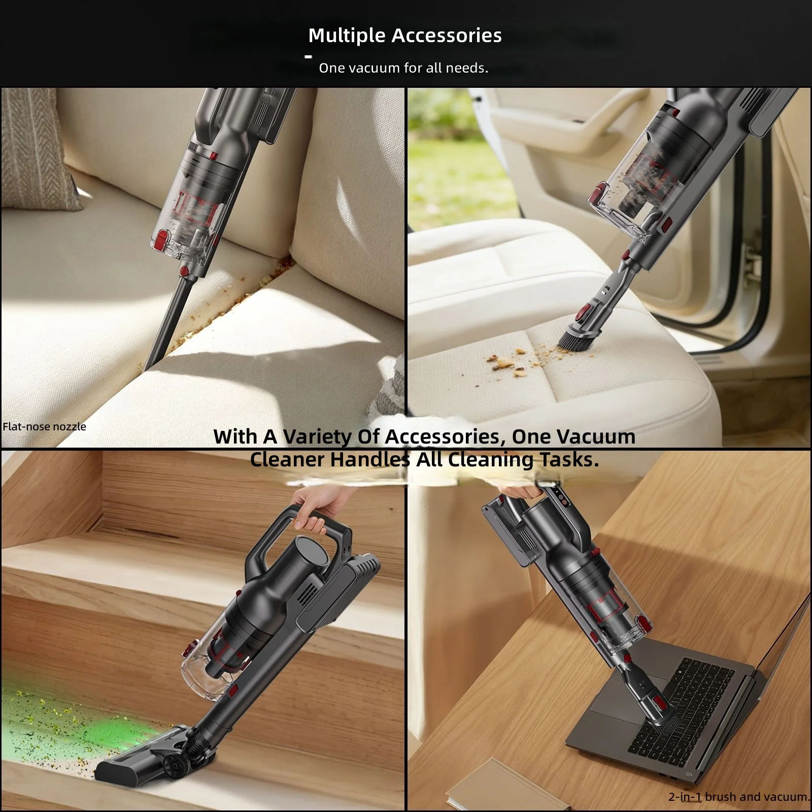 Wireless Stick Vacuum Cleaner, Self-Emptying, 2-in-1 Blower Suction, High Power, Multi-Function, Home Use, Base Station Included