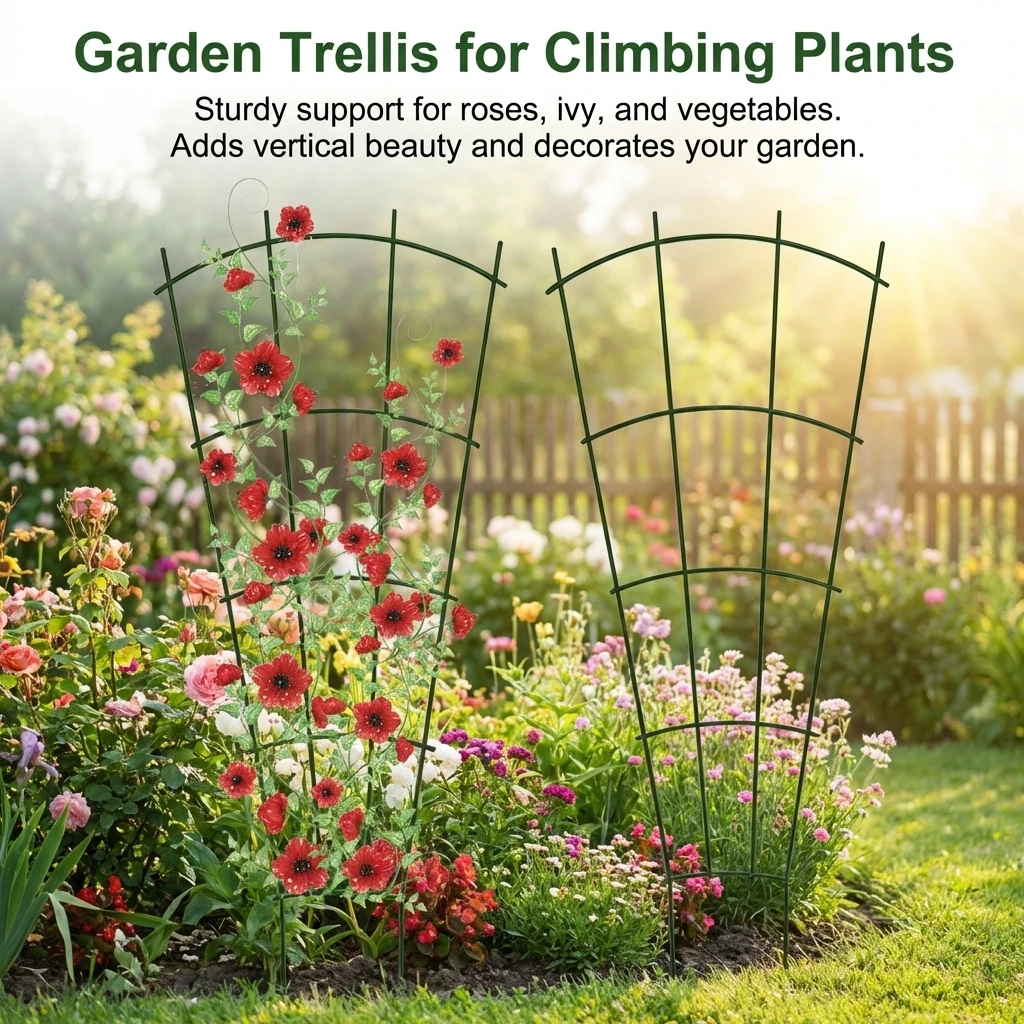 Sturdy Plant Support Grid Metal Trellis for Garden Turtle Vine Climbing Plants Rust-proof Outdoor Flower Stand Durable 25x40cm