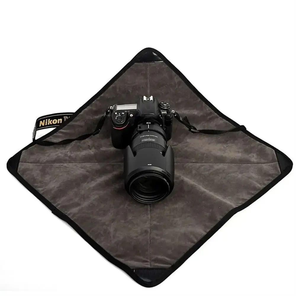1Pcs 40x40cm 50x50cm Camera Protective Wrap Cloth Flannel Coffee Grey Camera Wrap Blanket Foldable Design Portable
