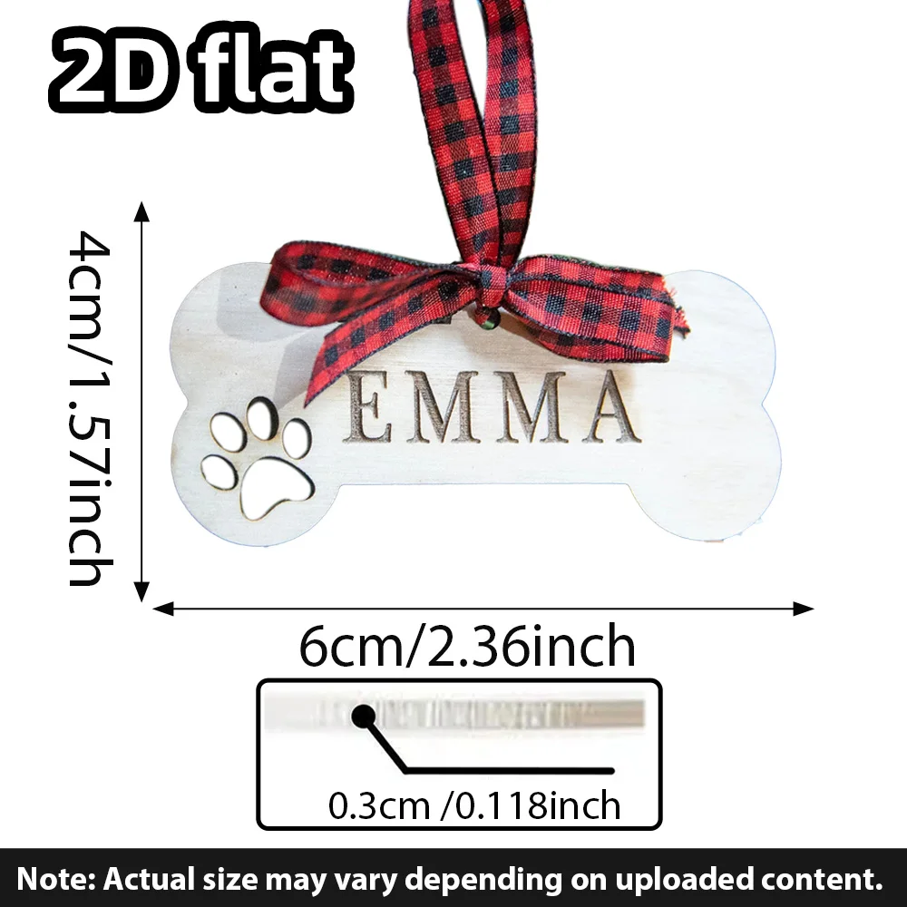 زينة عيد الميلاد للحيوانات الأليفة - تذكار مطبوع بمخالب الكلاب الخشبية - زخرفة شخصية - زينة شجرة العطلات المخصصة ومحبي الكلاب