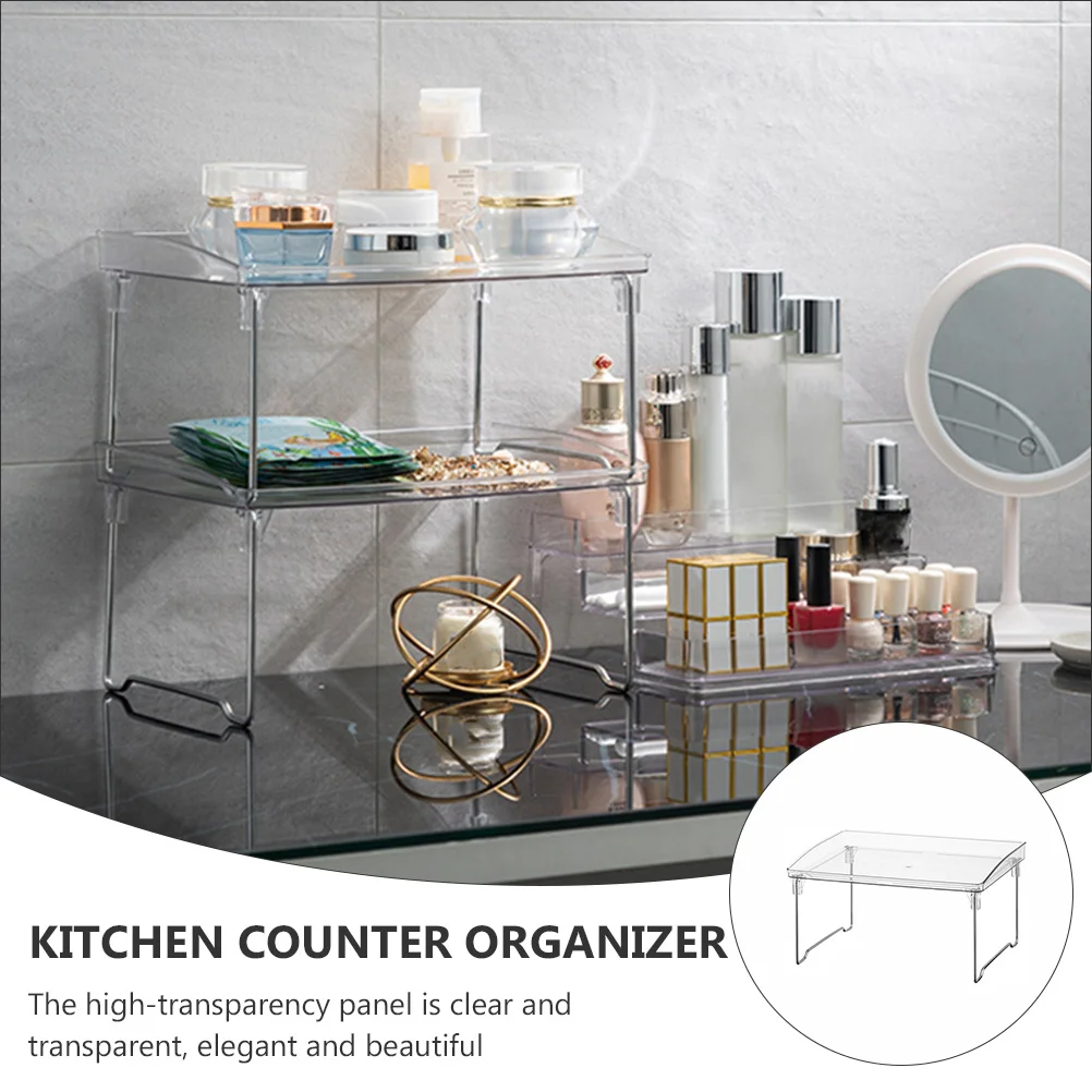 

Foldable Kitchen Countertop Organizer Seasoning Rack Stackable Space Saving Spice Storage Organizer Kitchen Accessories