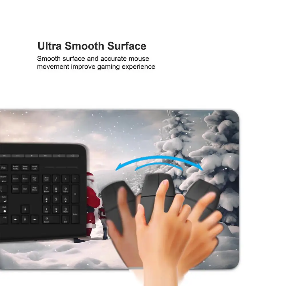 Hot-Selling Cute Christmas Santa Printing Square Mouse Pads Comfortable Gaming Mousepad Mouse Mat Keyboard Mats Desk Pad