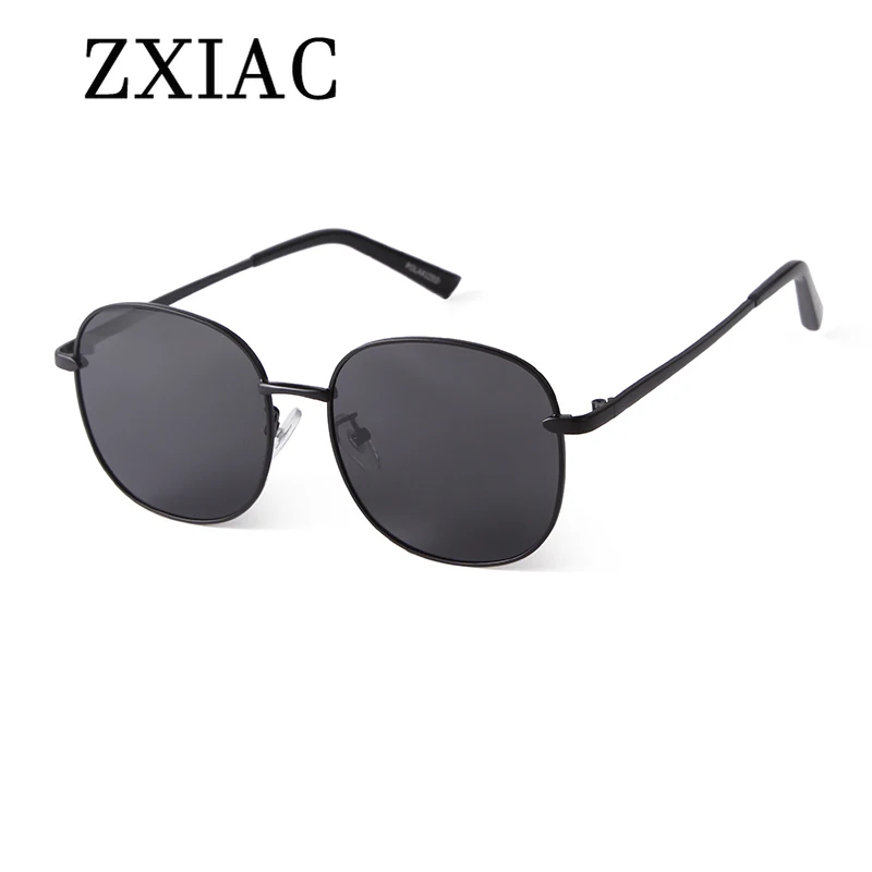 ZXIAC Fashion Metal Frame Polarized Sunglasses Trendy Men Driving Sun Glasses Women Retro Trend Oval eyeglasses UV400 Protection