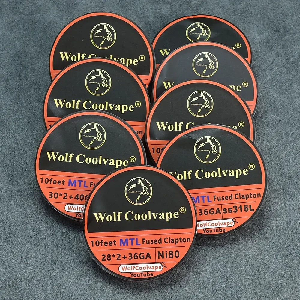 Wolfcoolvape Fused Clapton Wire MTL 10 Feet NI80 A1 SS316L Coil Wire for Kayfun X RTA MTL RDA RBA Vape DIY Rebuildable