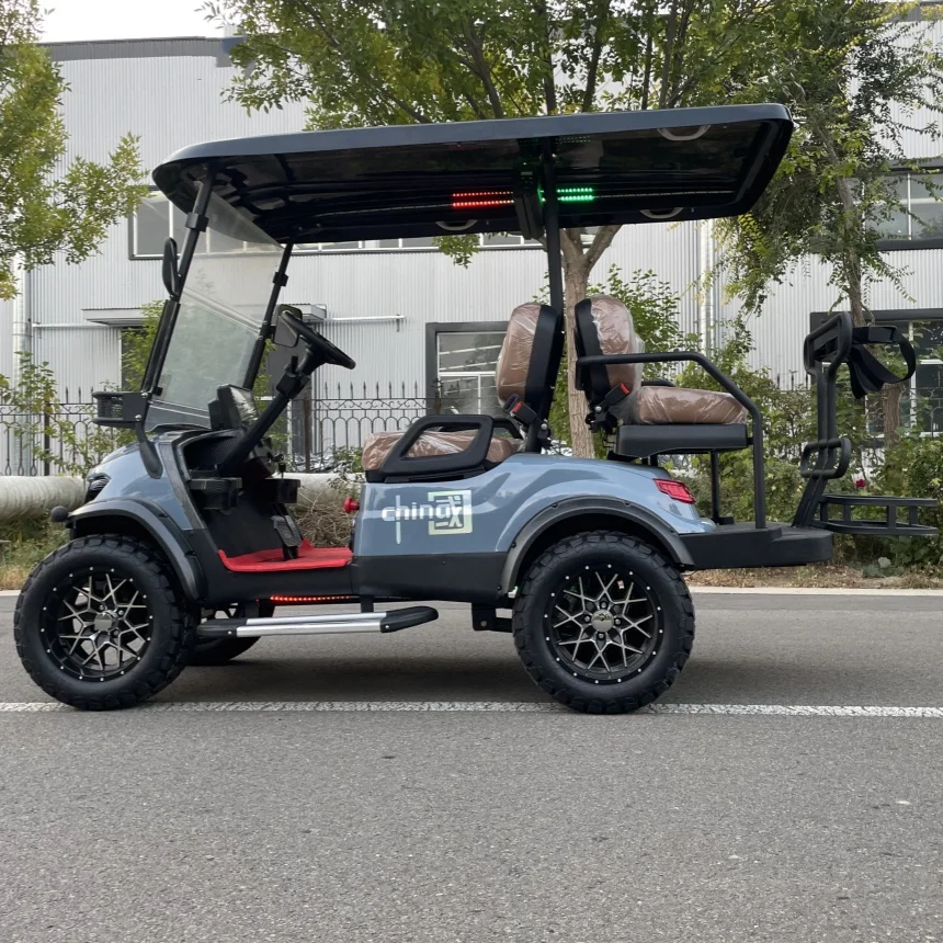 Golf Cart 72V Lithium Battery Powerful,Long Range Electric Golf Cart With 12-Inch Off-Road Tires Front Bumper And Front Basket
