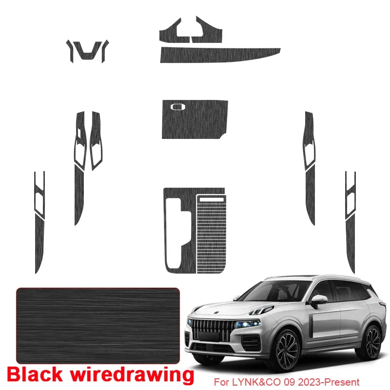 

Car Carbon Interior Sticker Window Lifting Panel Decal For LYNK&CO 09 2023-Present LHD Gear Inner Door Protective Film Accessory
